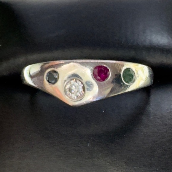 Estate Jewelry - Vintage Handmade Custom Made Ring with Genuine Ruby, Sapphire, & Emerald! 925
